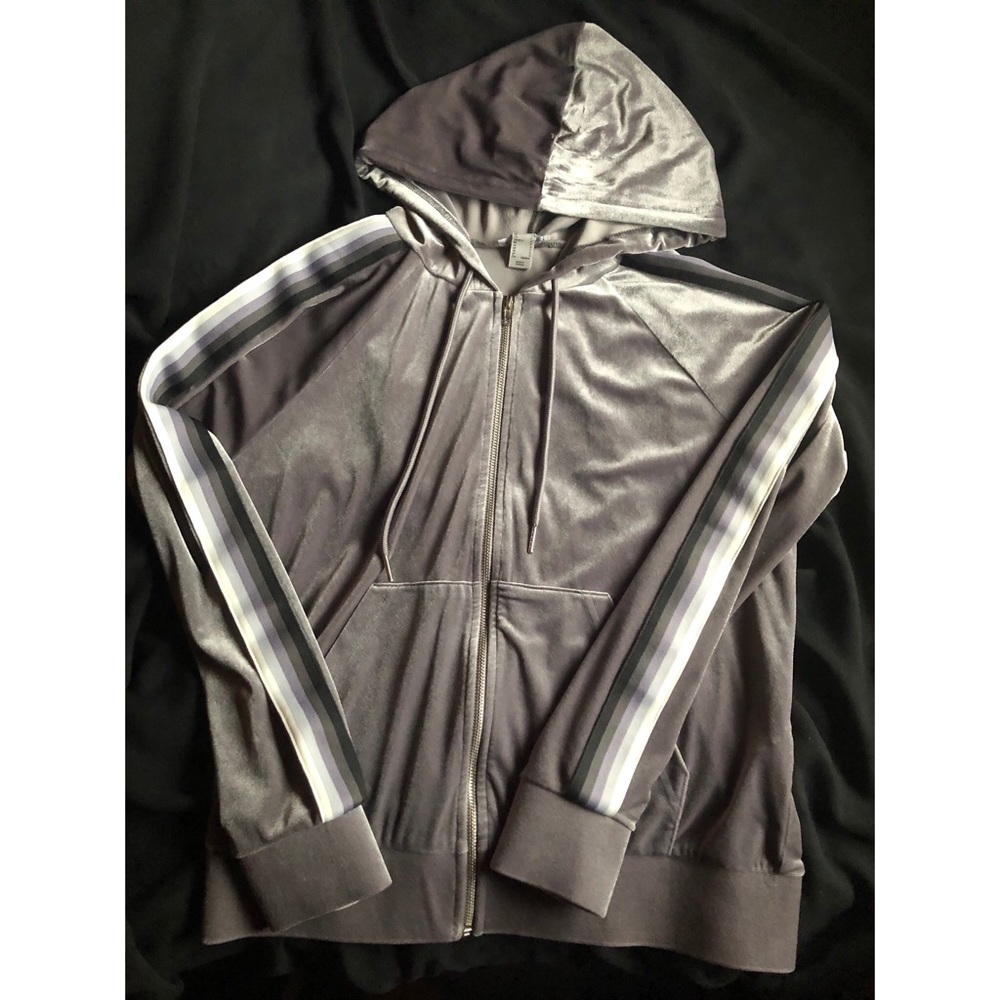 Velour Zip-up Hoodie